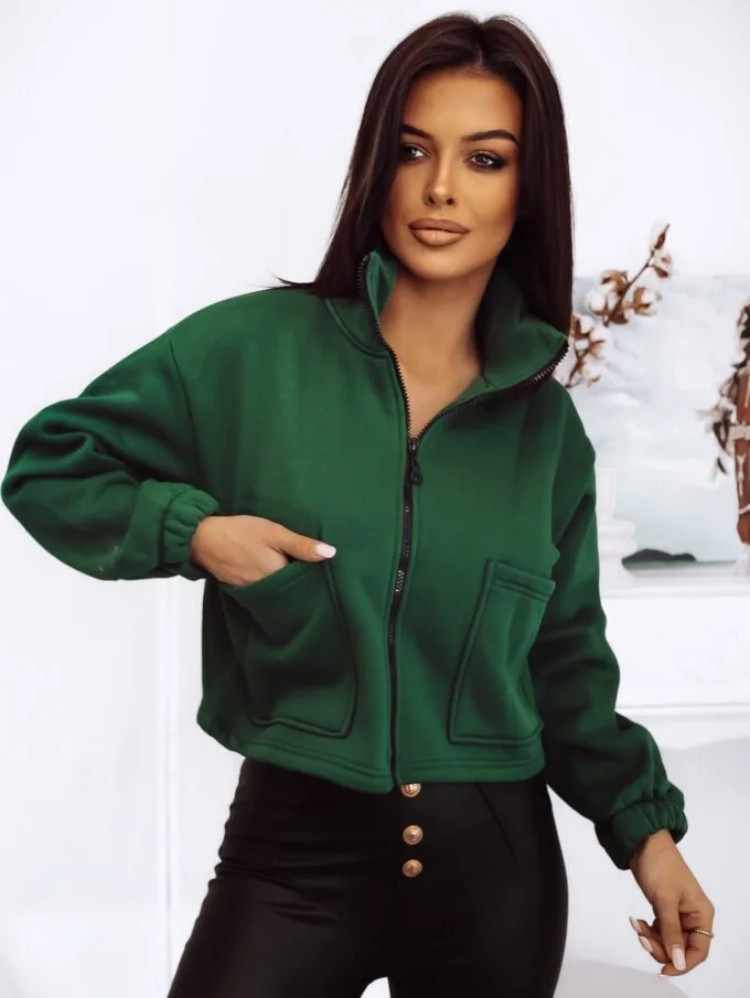 Bluza ocieplana z kieszonkami-zielony