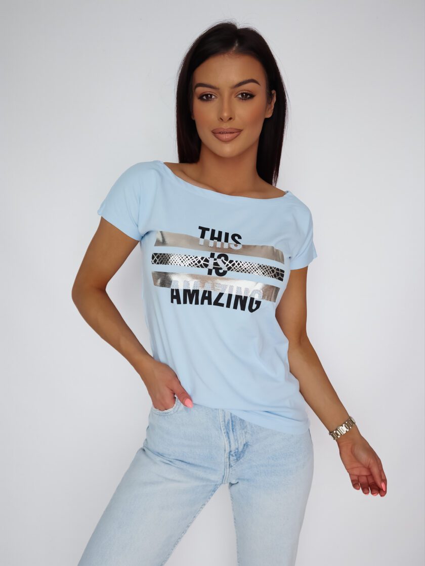 Bluzka THIS IS AMAZING - NIEBIESKI