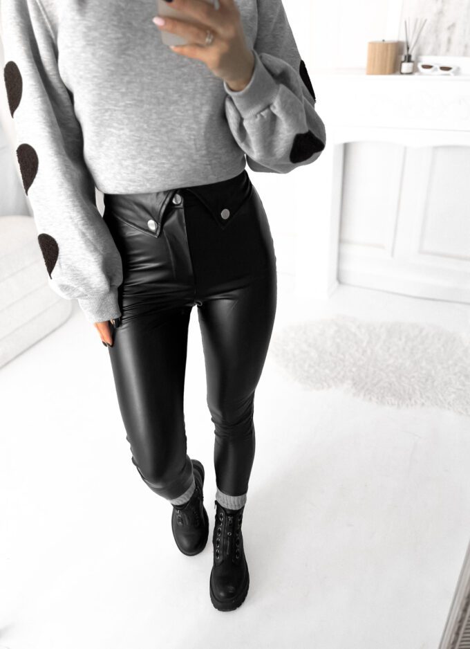 Legginsy skajowe CZARNE 6613