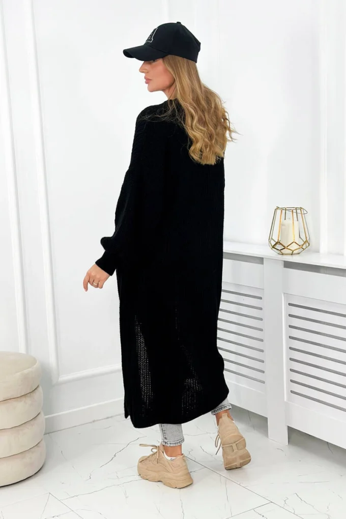 Sweter długi kardigan czarny
