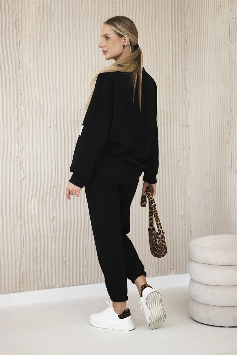 Komplet bluza + spodnie masełko czarny - obrazek 3