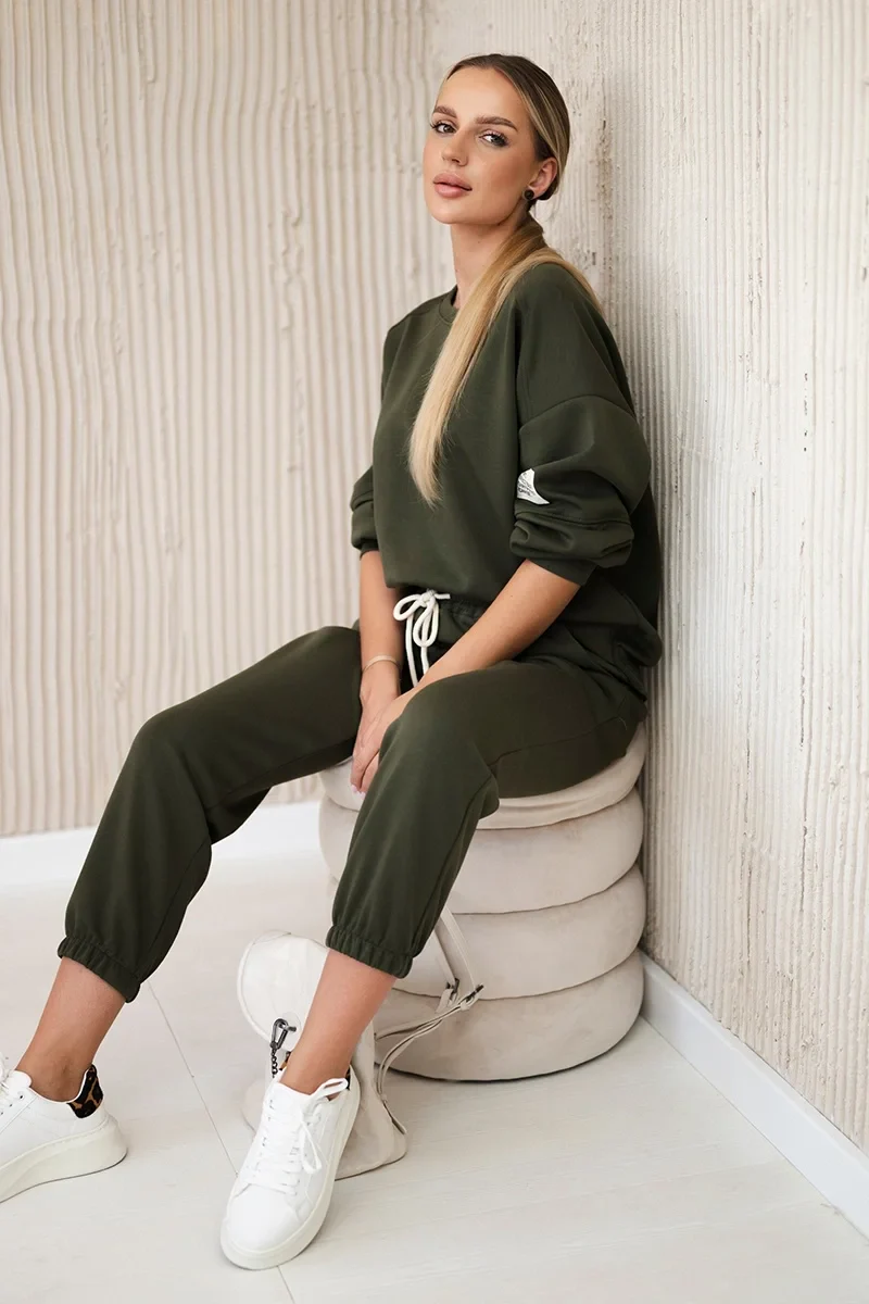 Komplet bluza + spodnie masełko khaki