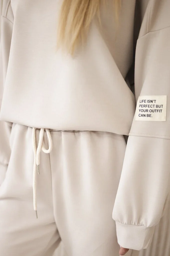 Komplet bluza + spodnie masełko jasny beżowy
