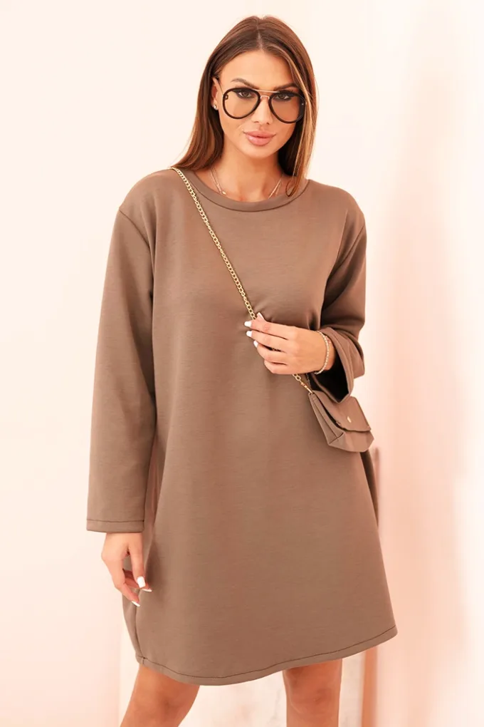 Sukienka damska wiskozowa Plus Size z torebką na łańcuszku fango