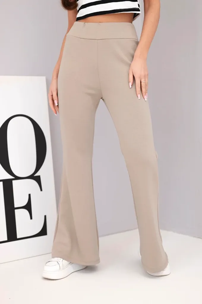 Spodnie damskie masełko z rozszerzaną nogawką fango