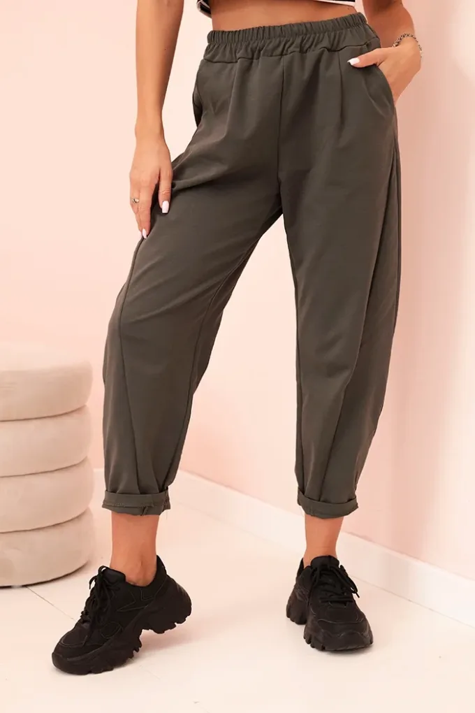 Spodnie z kieszeniami Summer Punto ciemne khaki