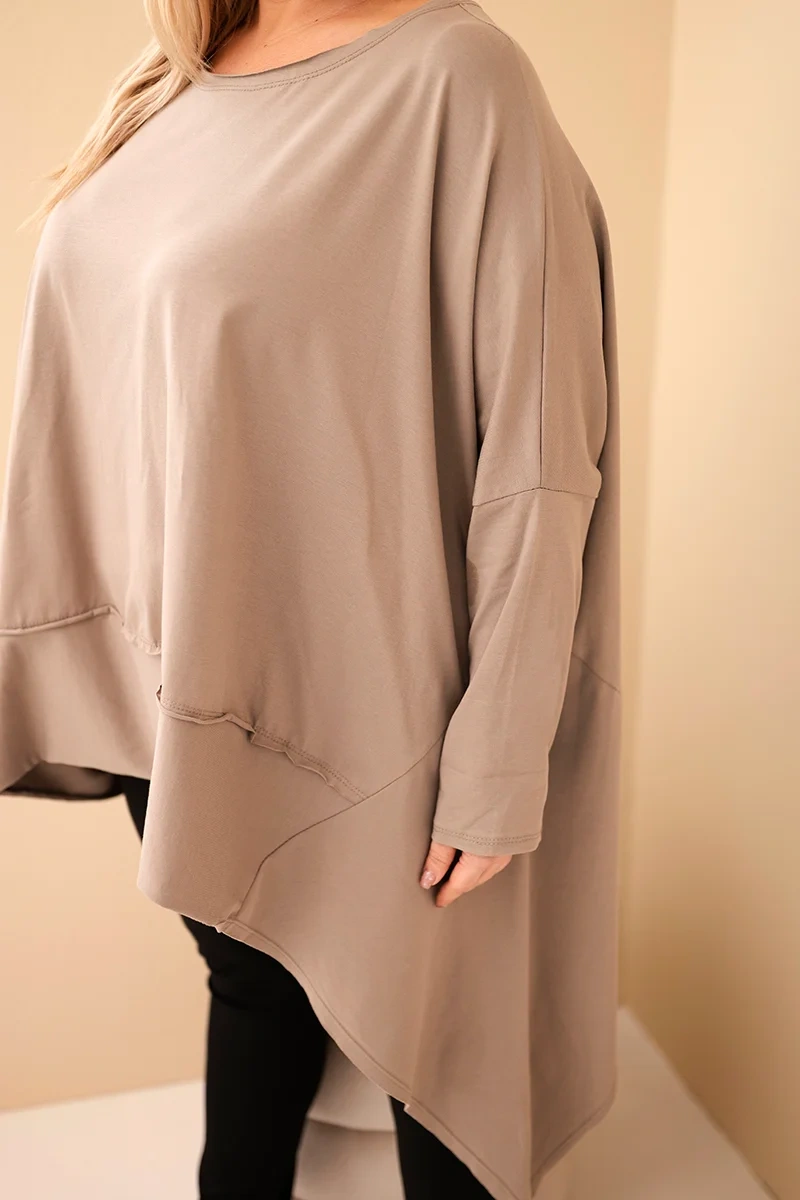 Tunika damska Plus Size z bawełny z asymetrycznym dołem fango - obrazek 4