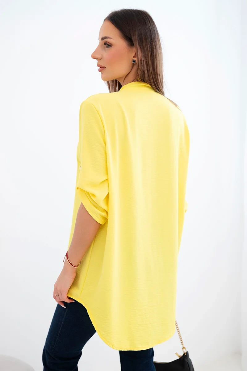 Bluzka z dłuższym tyłem żółta - obrazek 3