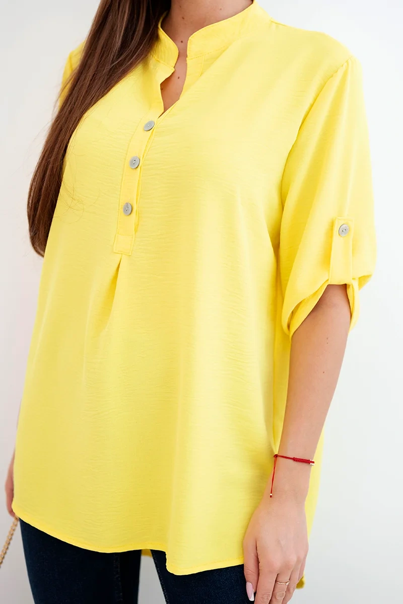 Bluzka z dłuższym tyłem żółta - obrazek 4