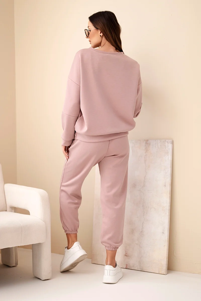 Komplet bluza + spodnie masełko ciemny różowy - obrazek 7