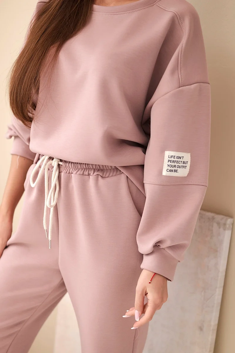 Komplet bluza + spodnie masełko ciemny różowy - obrazek 6