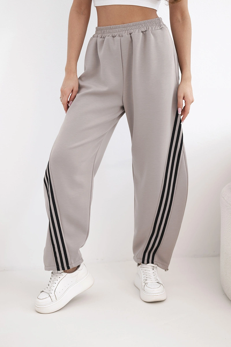 Spodnie damskie masełkowe z wiskozy z lampasem fango