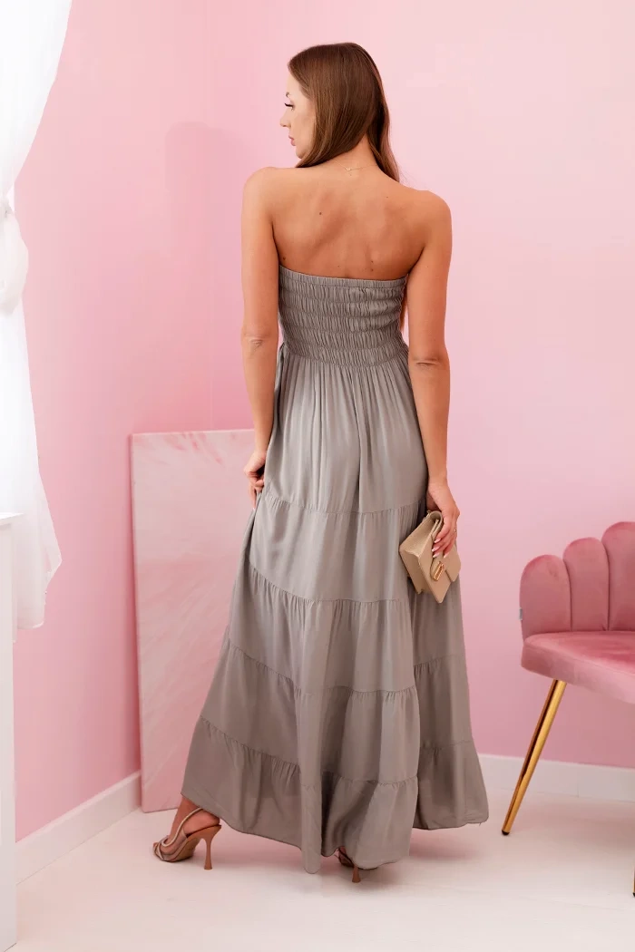 Sukienka damska wiskozowa z elastyczną górą fango - obrazek 3