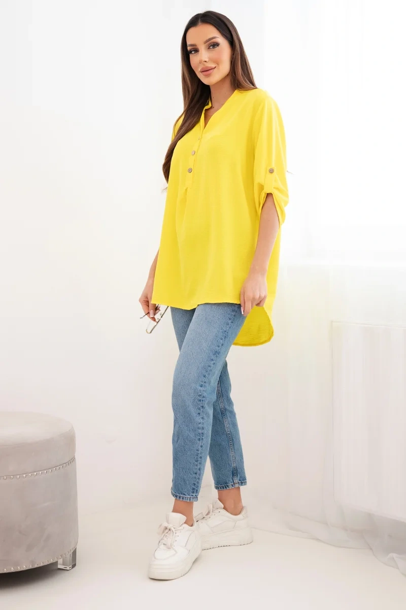 Bluzka z dłuższym tyłem ciemno żółta - obrazek 2