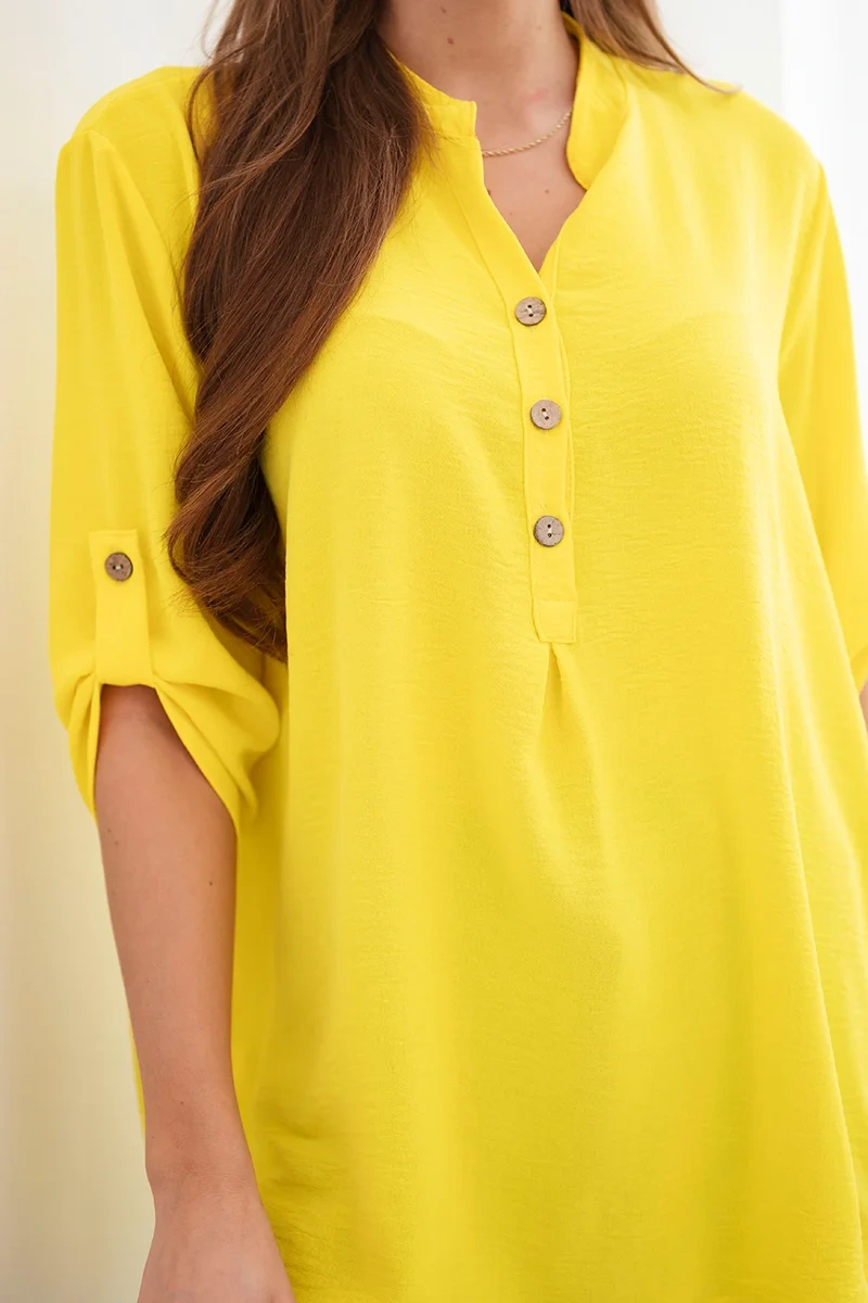 Bluzka z dłuższym tyłem ciemno żółta - obrazek 4