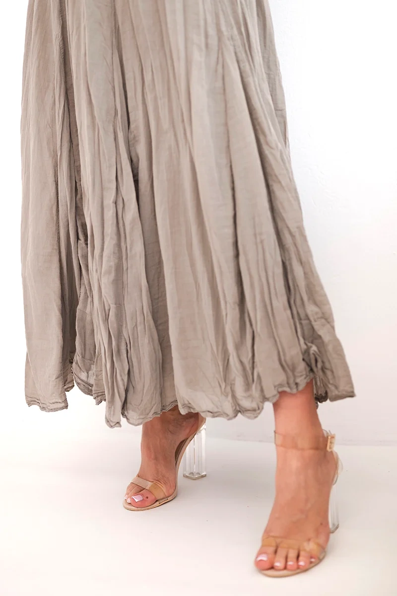 Spódnica damska maxi bawełniana z gumką w pasie fango