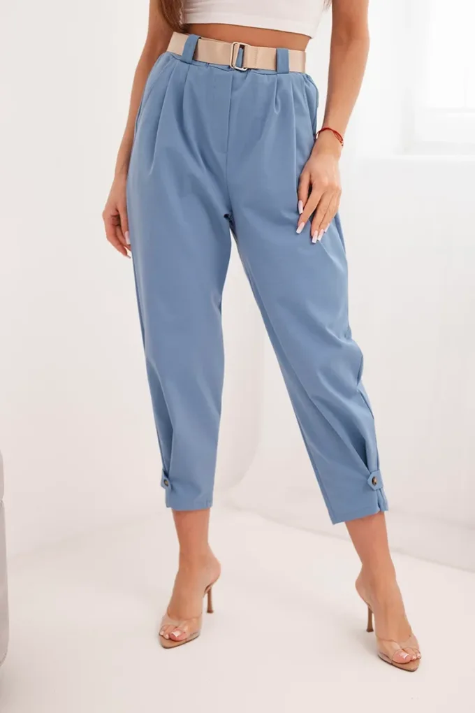 Spodnie Summer Punto z zapięciem na nogawkach jeansowe