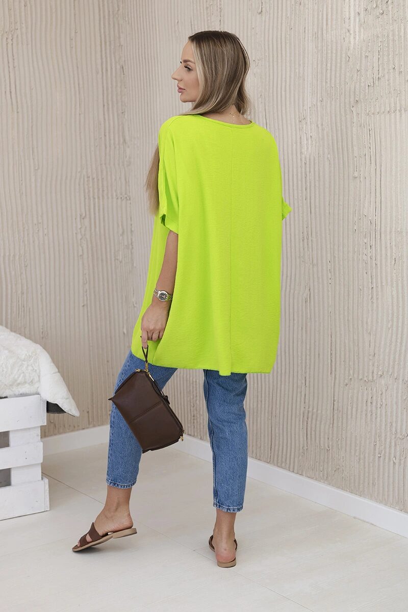 Bluzka oversize z wisiorkiem kiwi - obrazek 3