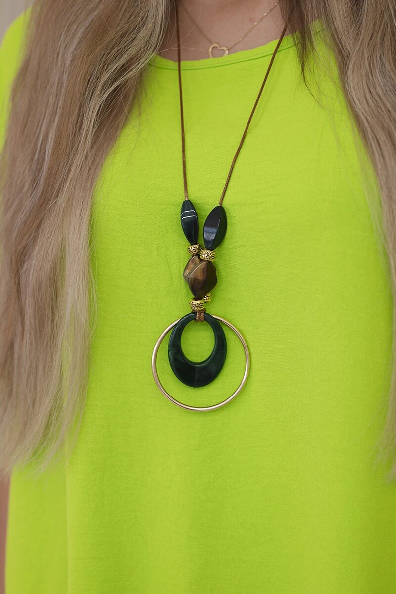 Bluzka oversize z wisiorkiem kiwi - obrazek 4