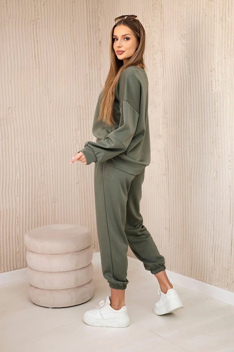 Komplet bluza + spodnie masełko khaki - obrazek 3