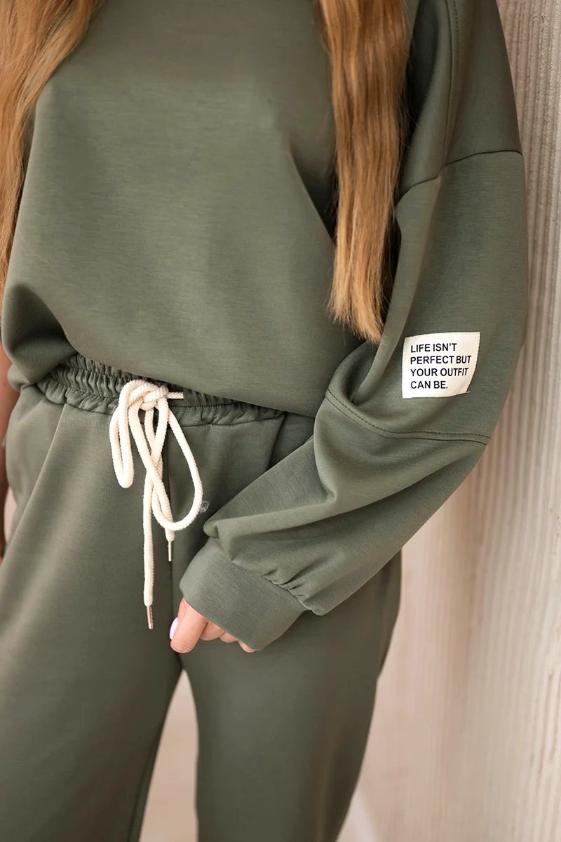 Komplet bluza + spodnie masełko khaki - obrazek 4
