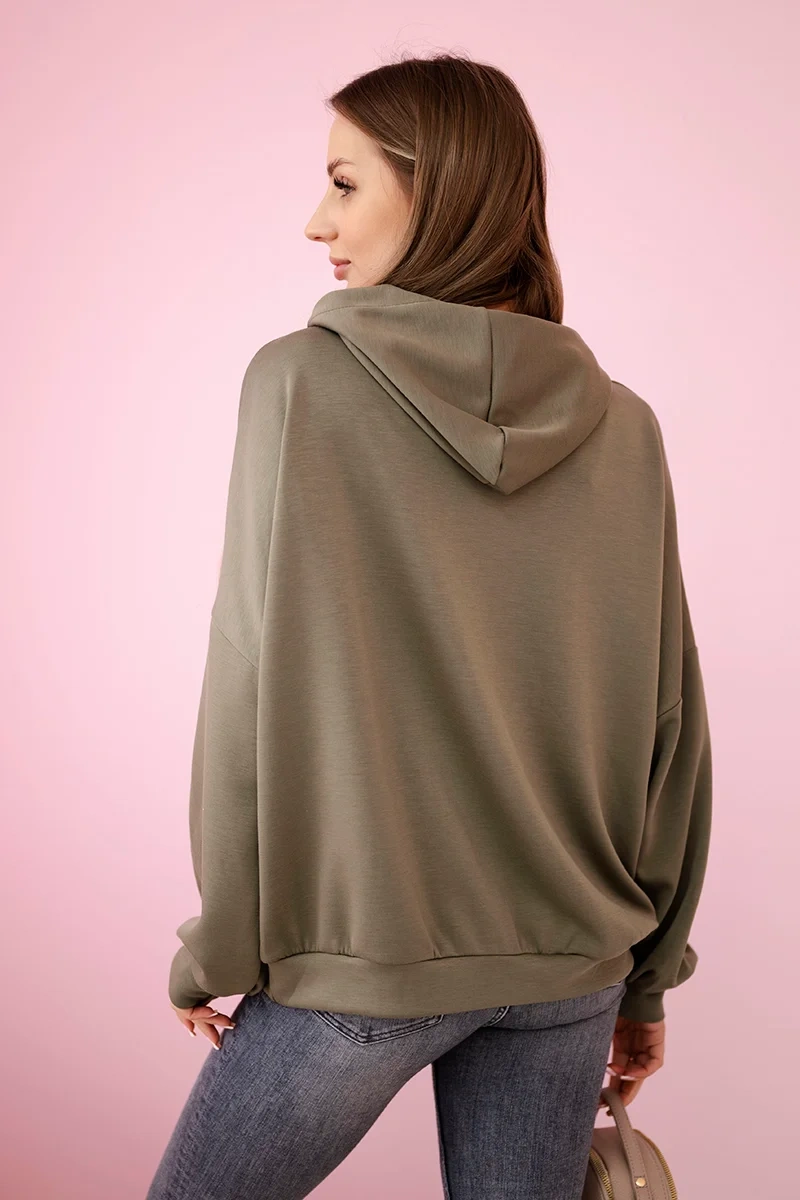 Bluza z kapturem masełko khaki - obrazek 3