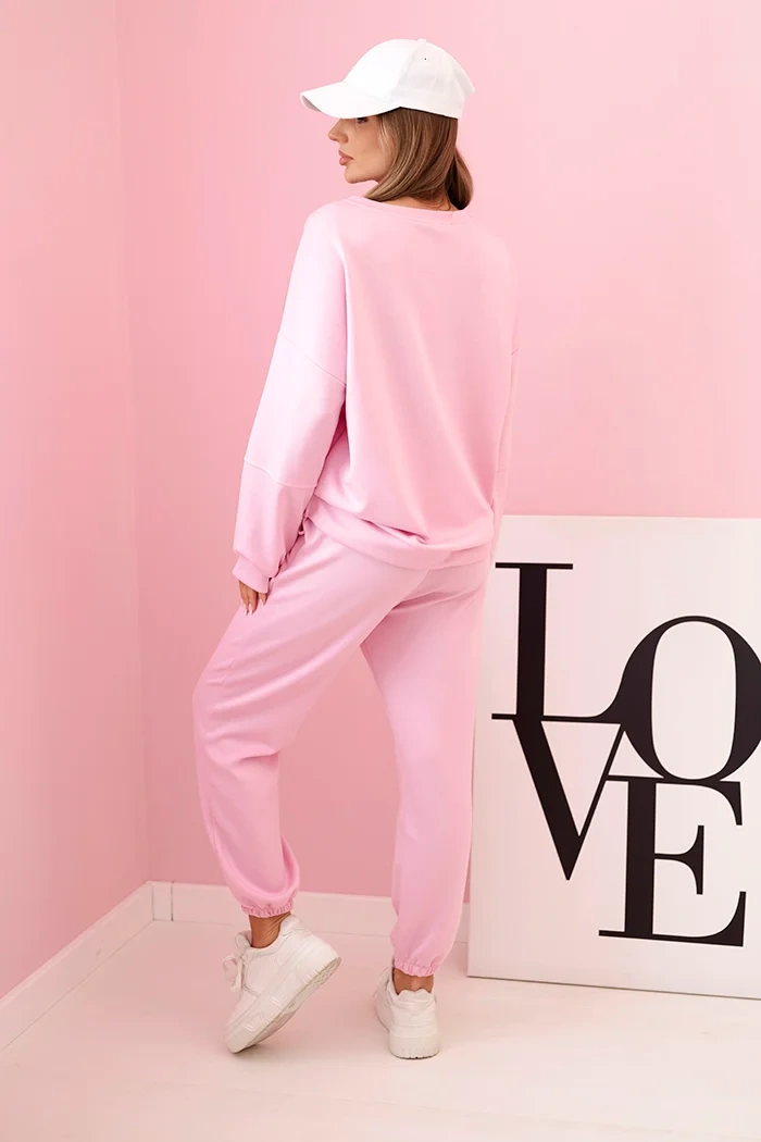 Komplet bluza + spodnie masełko cukierkowy róż - obrazek 3