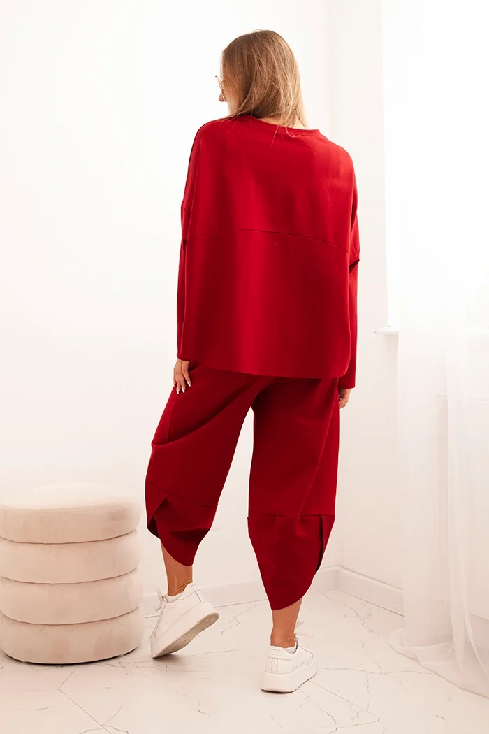Komplet Punto Milano Winter bluza + spodnie bordowy - obrazek 3