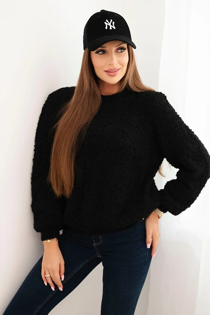 Sweter damski z miękkiego moheru czarny
